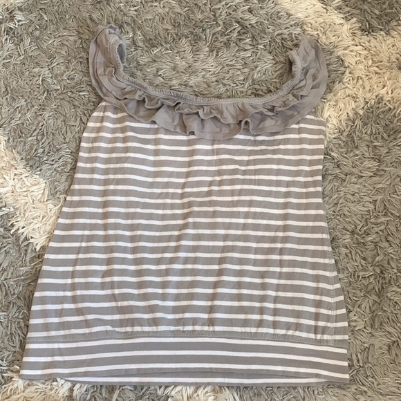 Hollister Gray and White Striped Tank Top. Size L. - Picture 10 of 10